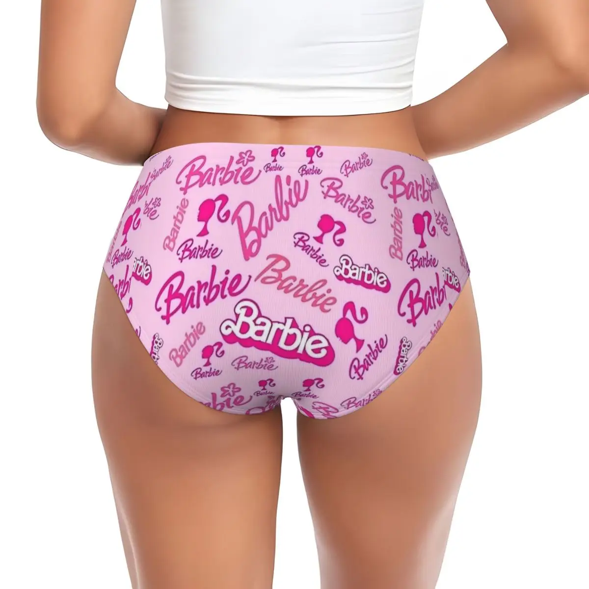 Women's All Barbie Logo Briefs High Waisted Seamless Underwear Invisible Full Coverage Briefs Panties