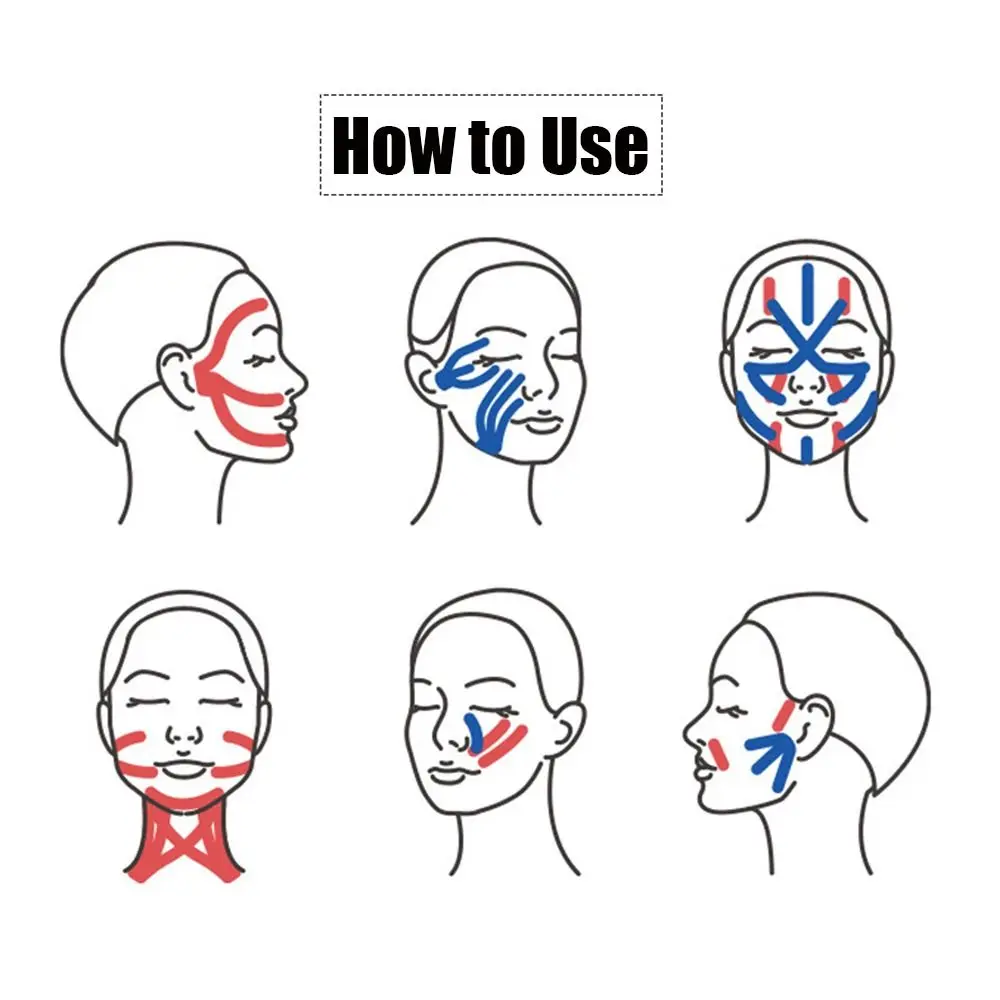 Nova tonificação japonesa fita facial apertando a pele endurecimento rosto tonificação cintos anti-rugas face lift fita unisex