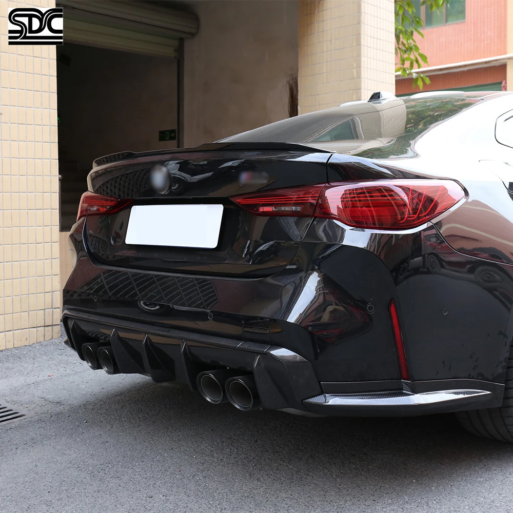 سبويلر خلفي من ألياف الكربون الجافة الحقيقية لسيارات BMW M4 G82 المنافسة G22 4 Series M440i كوبيه 2016 + جناح سبويلر خلفي قطعة واحدة #2