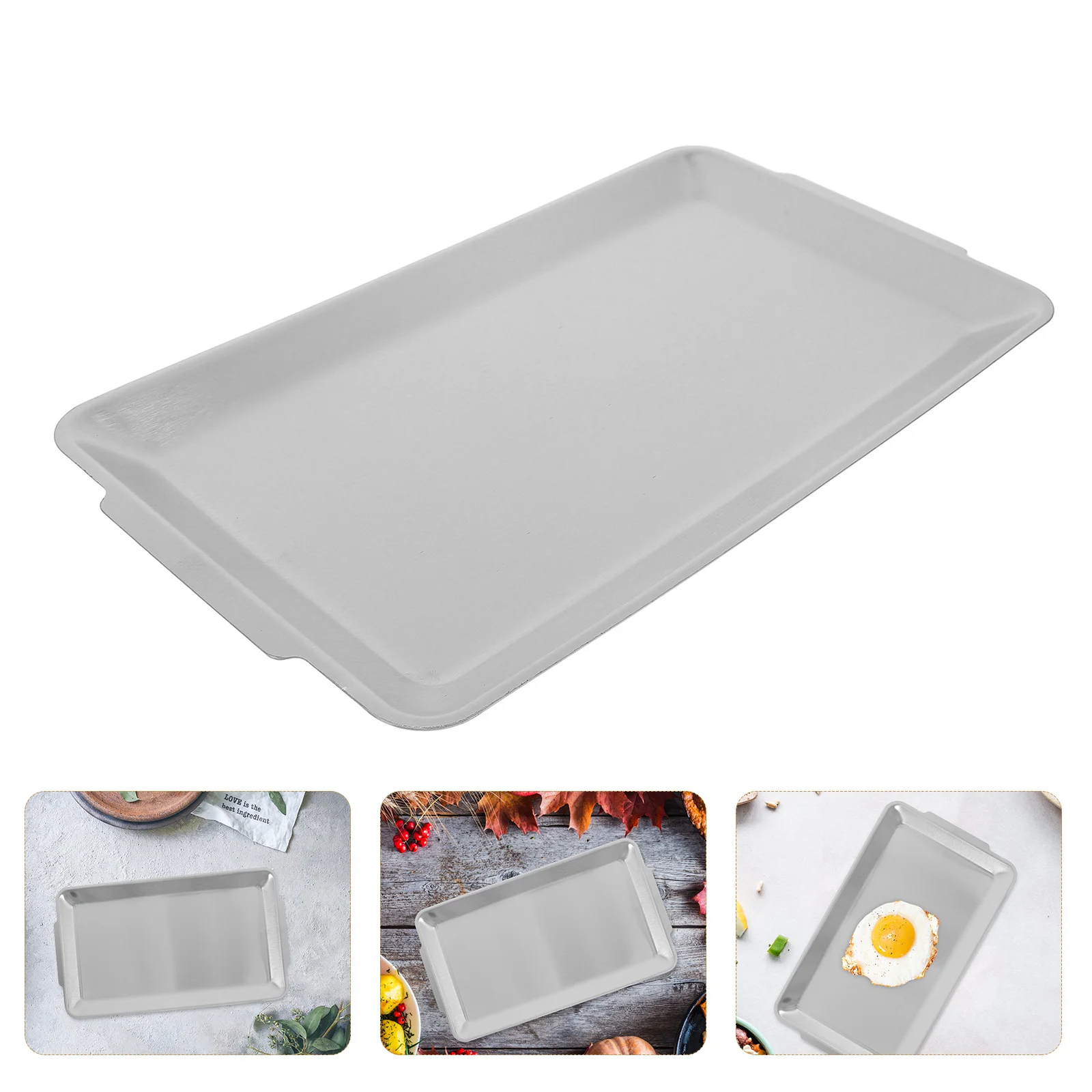 

Поднос для барбекю из нержавеющей стали, термостойкий, с плоским основанием, для подачи мяса, пирогов, для гриля и хот-пота