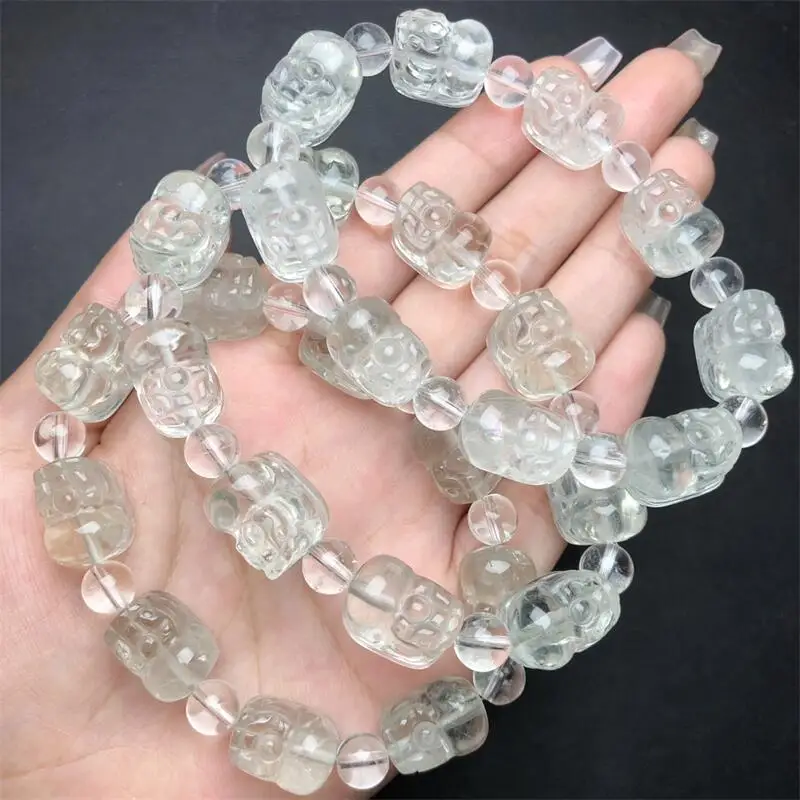 Natural Green Quartz Pixiu Bracelet Women Fashion Healing Crystal Lovers Strand Jewelry Gift 1PCS 10.5X12MM