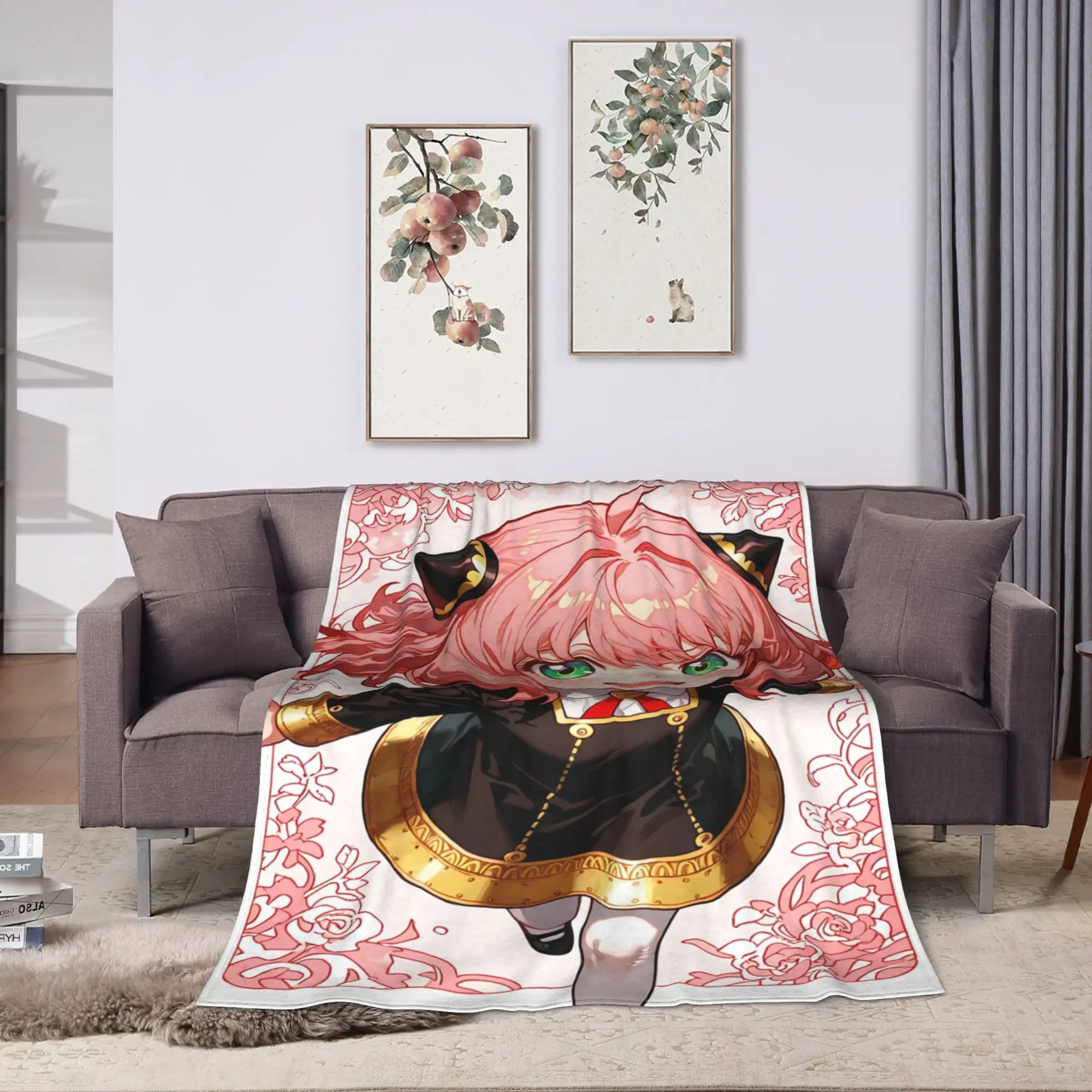 Cute A-AnyaAnime Plush Blankets Students  Flannel Bedding Throws For Outdoor Soft Design Quality Bedspread Birthday Gift