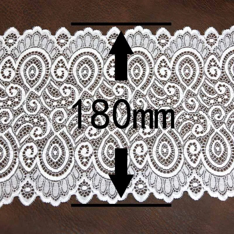 (3 meters/roll) 180mm Black Embroidery Wlastic Lace Fabric French Hollow Underwear Laces Trim DIY Hollow Underwear Ribbon