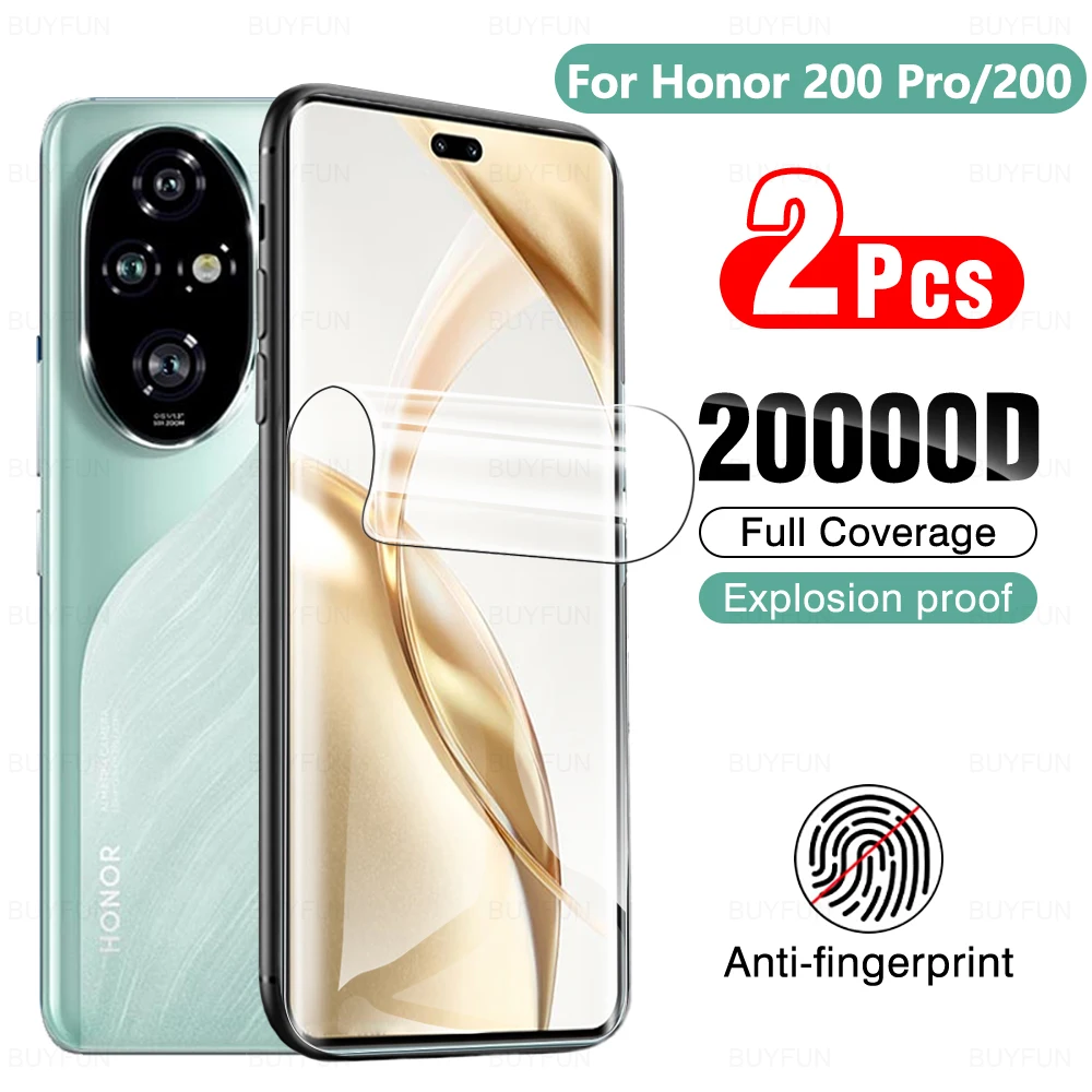 2pcs For Honor 200 Pro Screen protector honar honor200 200Pro Anti-Scratch protective Hydrogel film not glass honor200pro 6.78