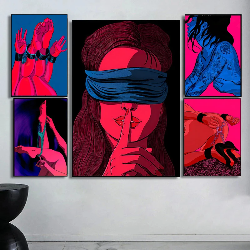 Sexy Woman Men Canvas Painting Abstract Lover Nude Body Sex Posters and Prints Wall Art Pictures Home Bed Room Decor Cuadro