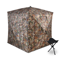 Hunting Blind See Through with Carrying Bag, 2-3 Person Pop Up Ground Blinds 270 Degree, for Deer & Turkey Hunting (Camouflage)