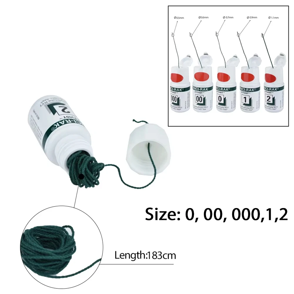 

Disposable Dental Retraction Cord 5 Sizes (0/00/000/1/2) Knitted Cotton Thread for Gingival Retraction Dentist Tools