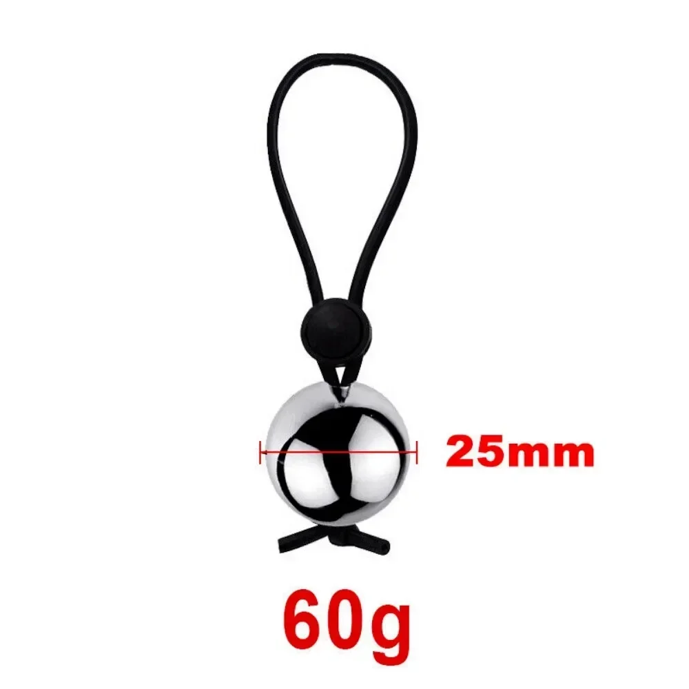 Metal Weighted Penis Ball Hanger Stretcher Penis Growth Extender Delayed Ejaculation Vaginal Workout Equipment Adult Porn CBT