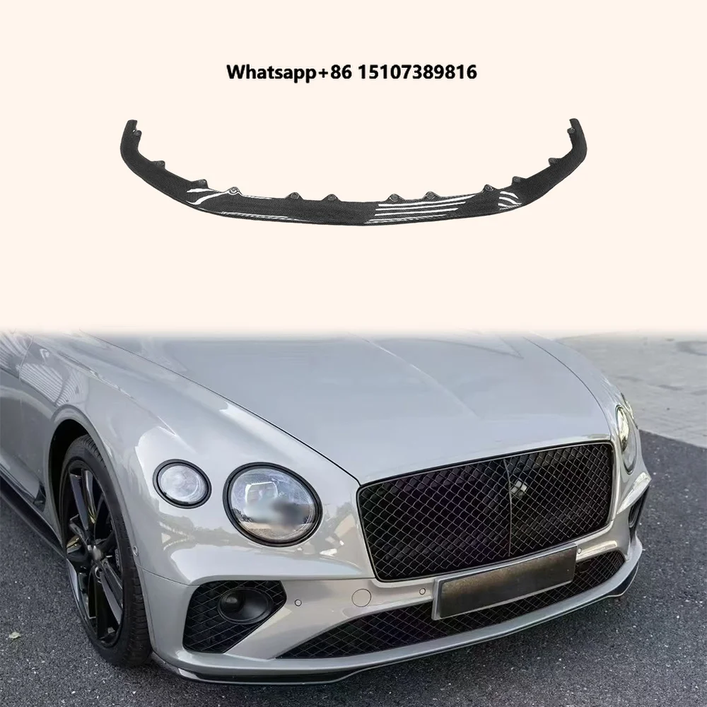 For  Continental GT 18-24 Carbon Fiber M Type Front Bumper Lip Spliter