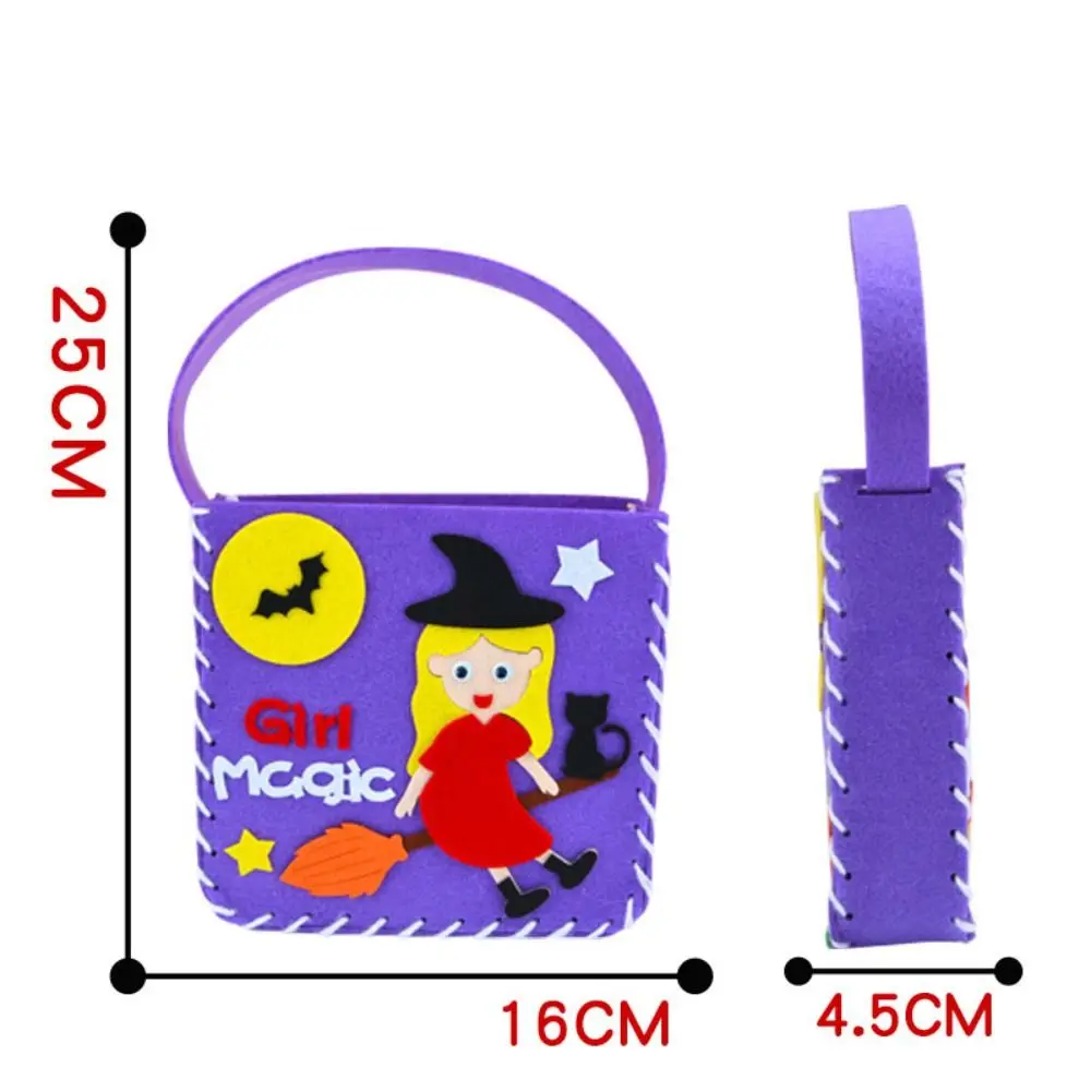 Tecido não tecido diy saco de doces de halloween truque ou deleite saco de abóbora diy saco de truque ou deleite eva bolsa de abóbora