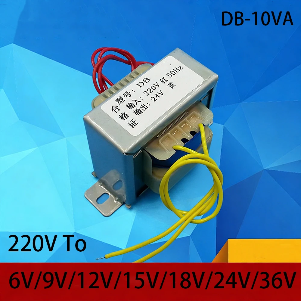 1Pcs EI48 Power Transformer 10W DB-10VA AC 220V To AC 6V/9V/12V/15V/18V/24V/36V Single-Phase Isolation Transformer 50Hz