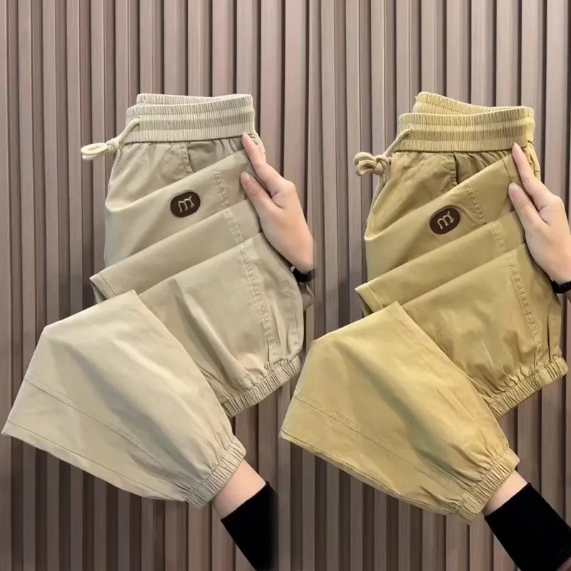 Plones Harlan de Seda de Hielo Finos de Nueve Puntos para Hombre, Plones Casus Deportivos de Verano con Cintura El...