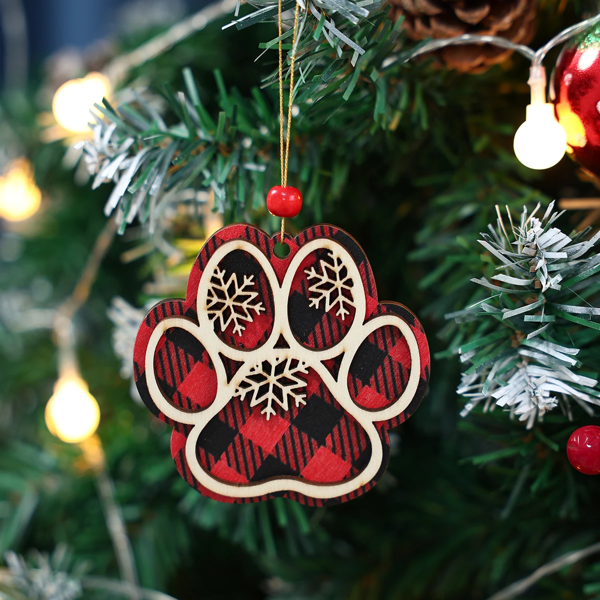 Christmas Dog Paw Pendant Merry Christmas Decoration for Home 2024 Pendant Xmas Tree Ornaments Navidad Natal New Year Gift 2025