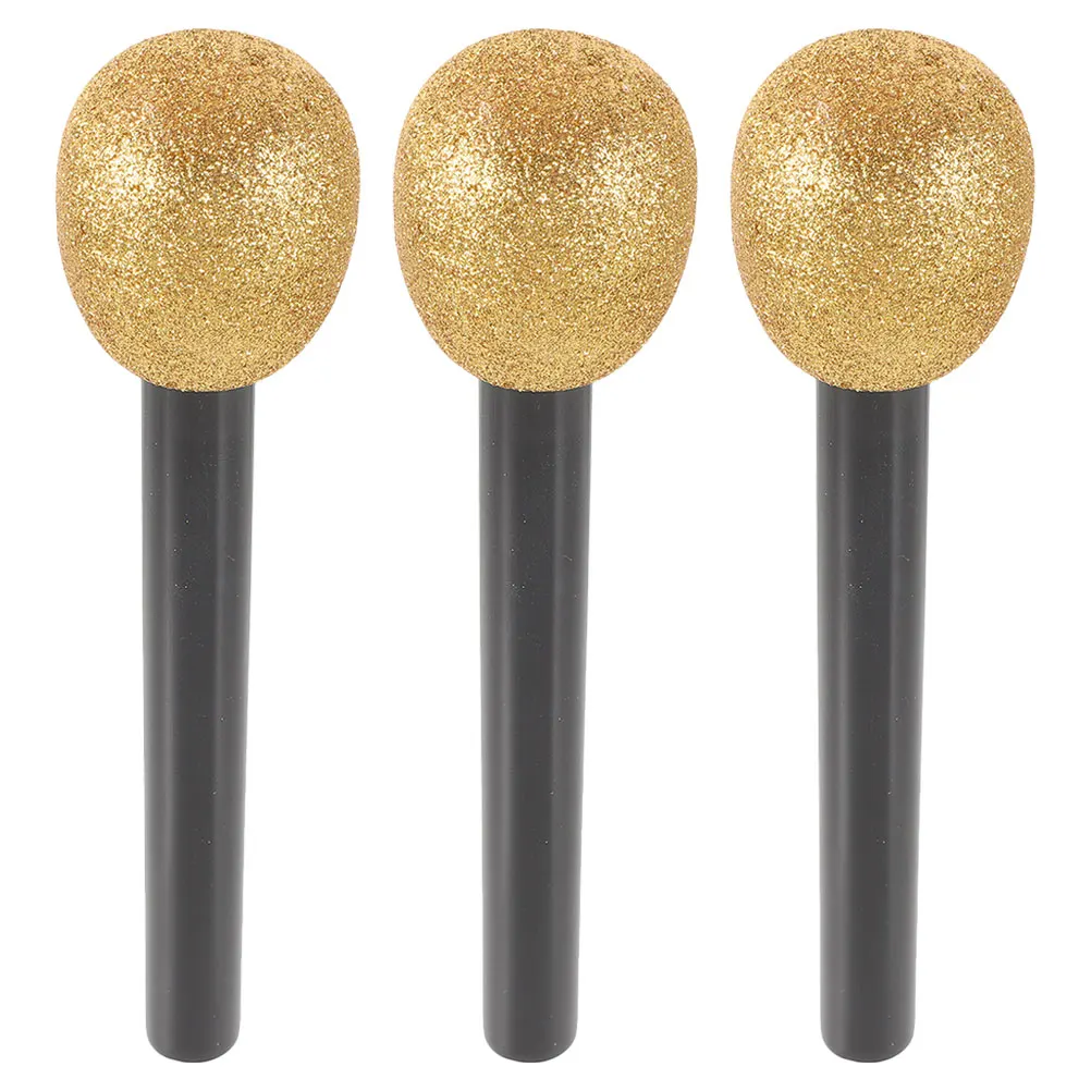

3pcs Glitter Fake Microphone Kids Party Favors Microphones Dance Cosplay Plastic Pretend Playthings Birthday Gifts