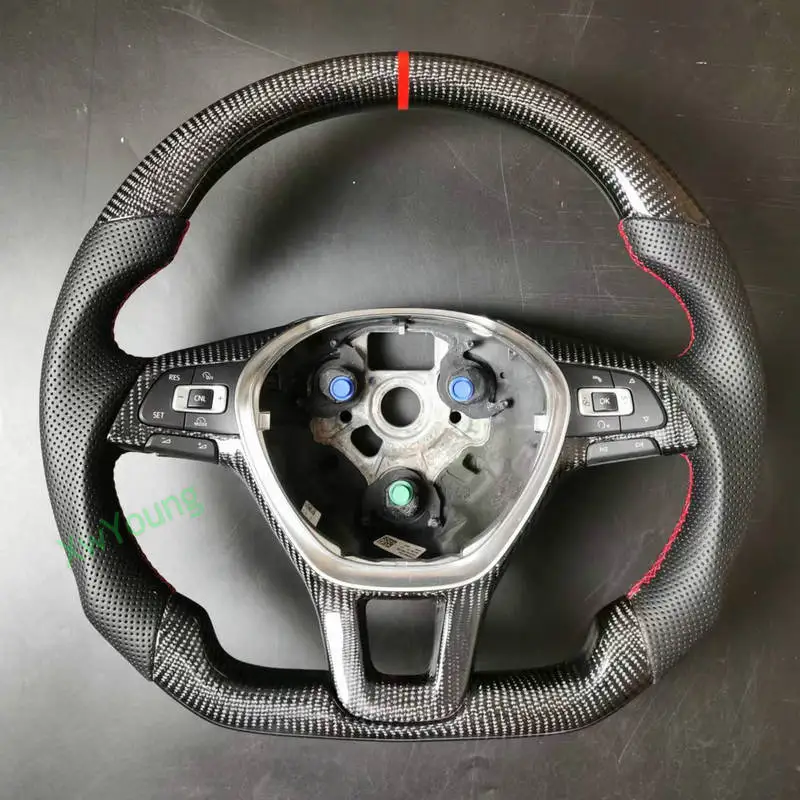 

100% Real Carbon Fiber Steering Wheel For VW Volkswagen Tiguan Jetta