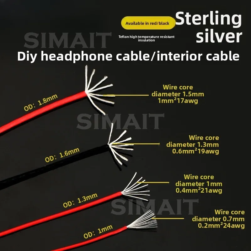 High Purity Pure Silver Audio Cable, DIY Earphone Wire, Signal Cable, Audio Bulk Cable