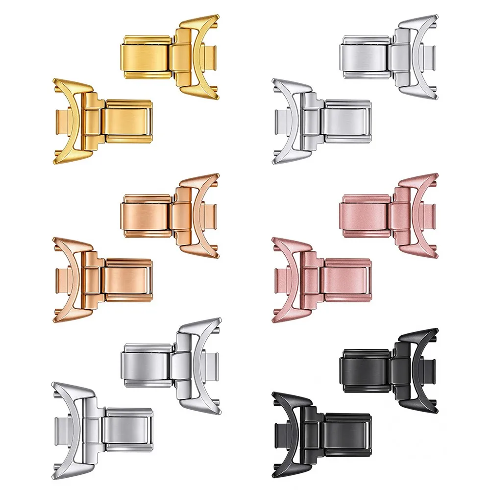 URING 12/14mm Strap Connector For Watchband Smartwatch Adapter Stainless Steel DIY Italian Beads Bracelets Trendy Jewelry Charms