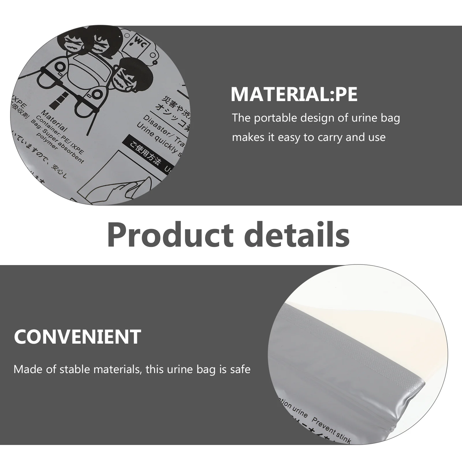 

4Pcs Portable Urine Bags Disposable Car Travel Emergency Pee Pouches Outdoor Camping Hiking Pee Bags for Travel for Women