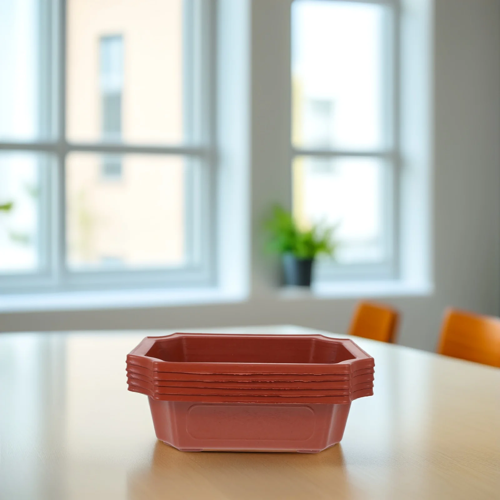 

10Pcs Red Plastic Bonsai Pots Classic Rectangular Flowerpot for Small Plants Indoor Garden Decoration Reusable Plant Container