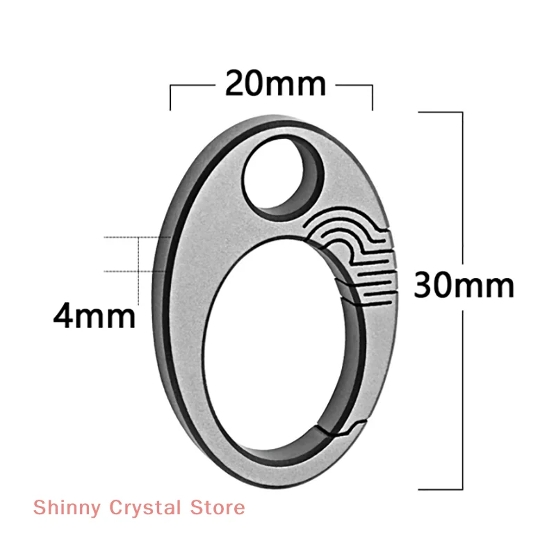 Mini Titanium Alloy Buckle Small Oval Keychain Carabiner Key Ring DIY Outdoor Water Bottle Backpack Link Hanging Buckle