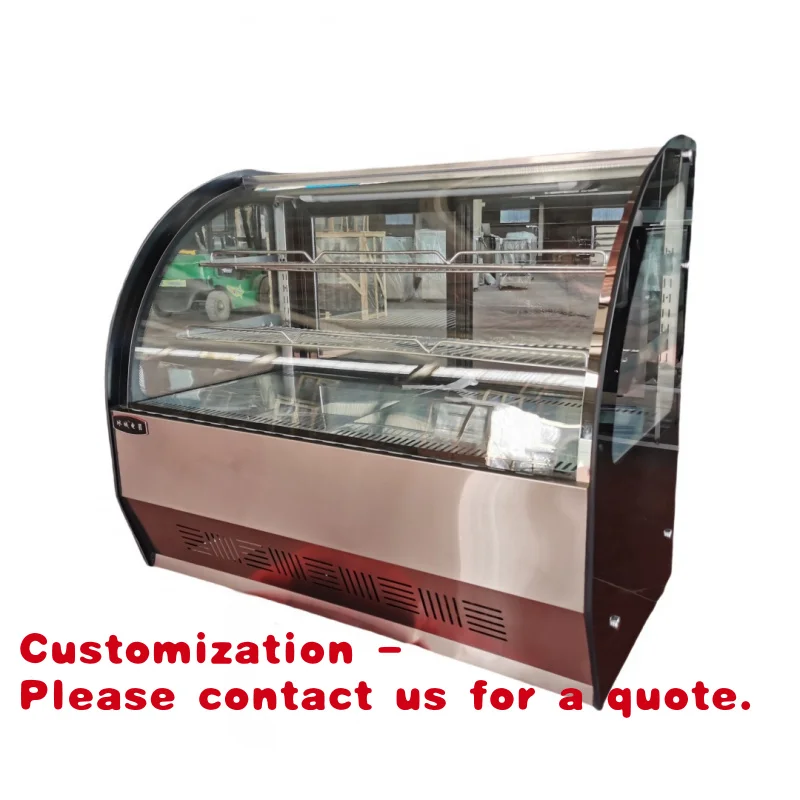 

Настольный холодильный шкаф-витрина для десертов с закругленными углами, высококачественный, настраиваемый, для демонстрации тортов и кондитерских изделий
