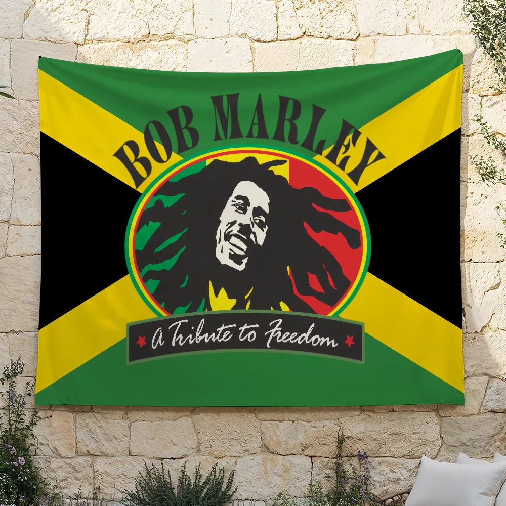 B-Bob Marley Jamaica Singer flag For Camping Party Picnic Studio Booth Background Wall Interior Decoration Banner