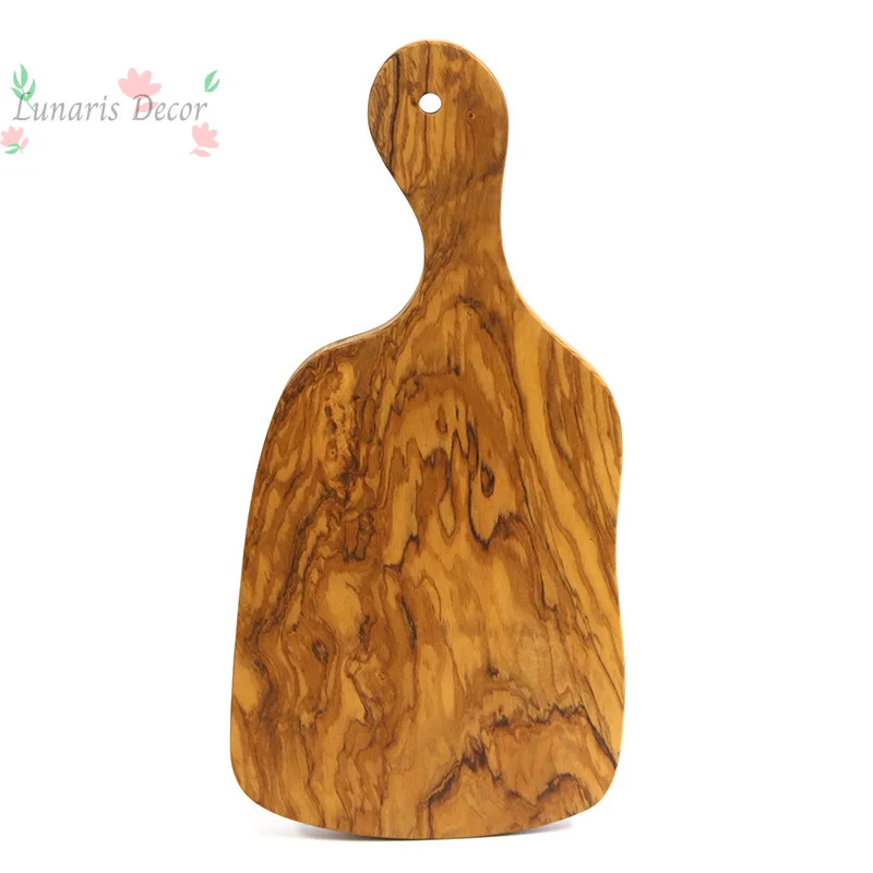 Tabla de cortar de madera de olivo italiana - madera de olivo maciza para cocina occidental, carne, pan y frutas