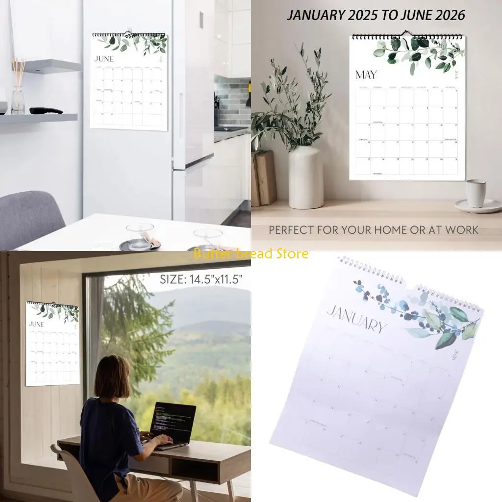 

W89C 2026 Calendar Wall Calendar 18 Monthly Hanging Calendar Office School Supplies