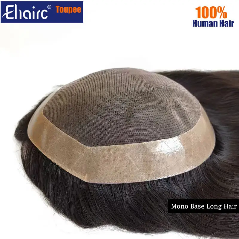 Customized Mono Base Men Toupee  Long Wig For Men Natural Hairline Men's Wigs Durable Male Hair Capillary Prosthesis Man Wig