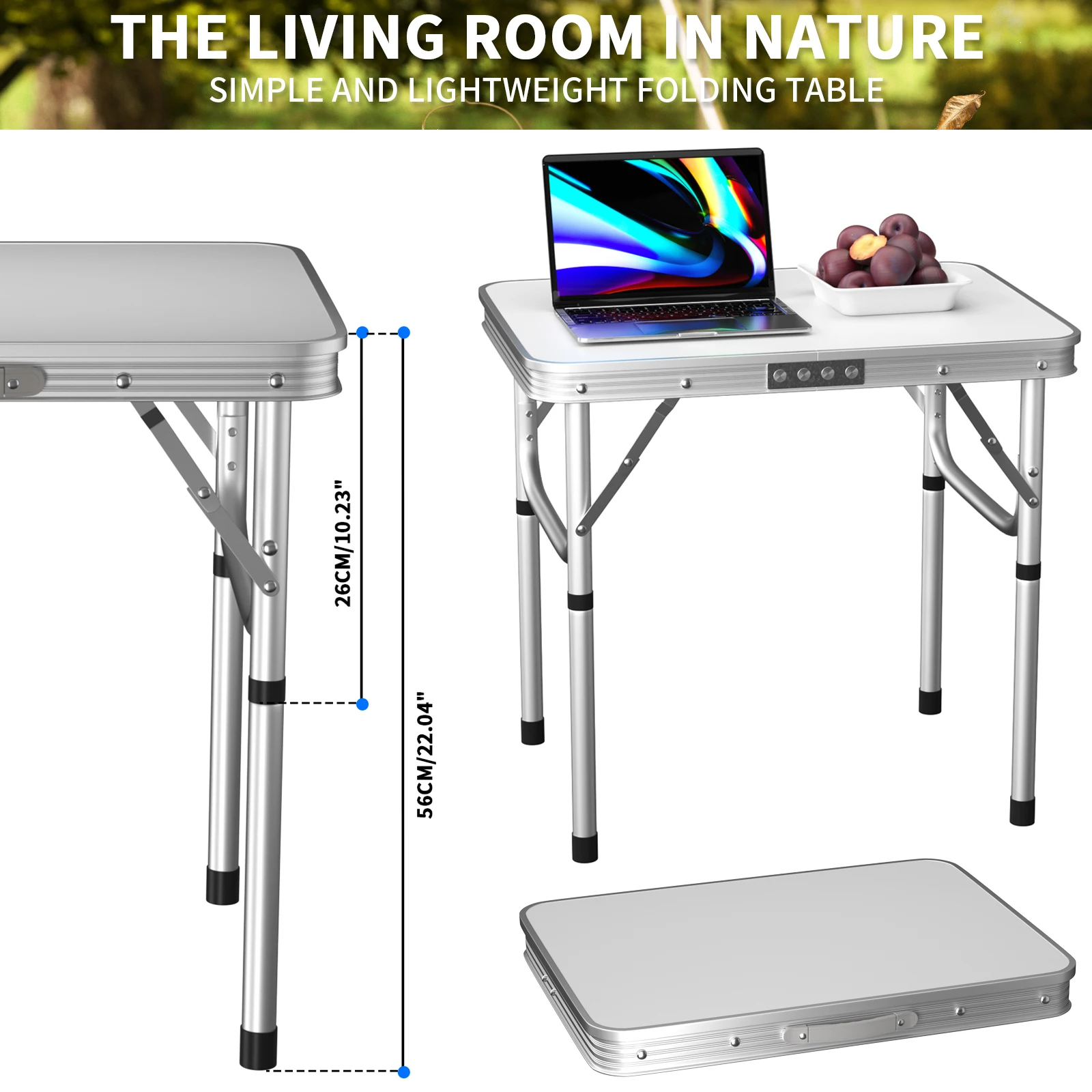 Table de camping pliable 60 x 45 cm Table de jardin Table de pique-nique Table de camping Petite 2 pieds