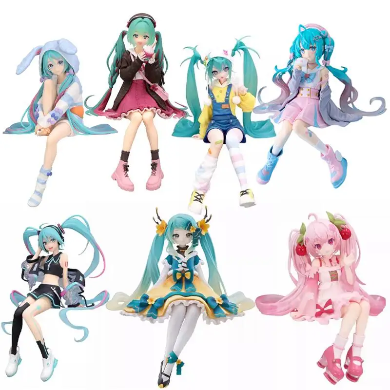 Genuino Furyu Hatsune Miku tapón de fideos pijamas de oreja ropa de marinero de toro Cyber neón en Stock modelo de figura de Anime Original
