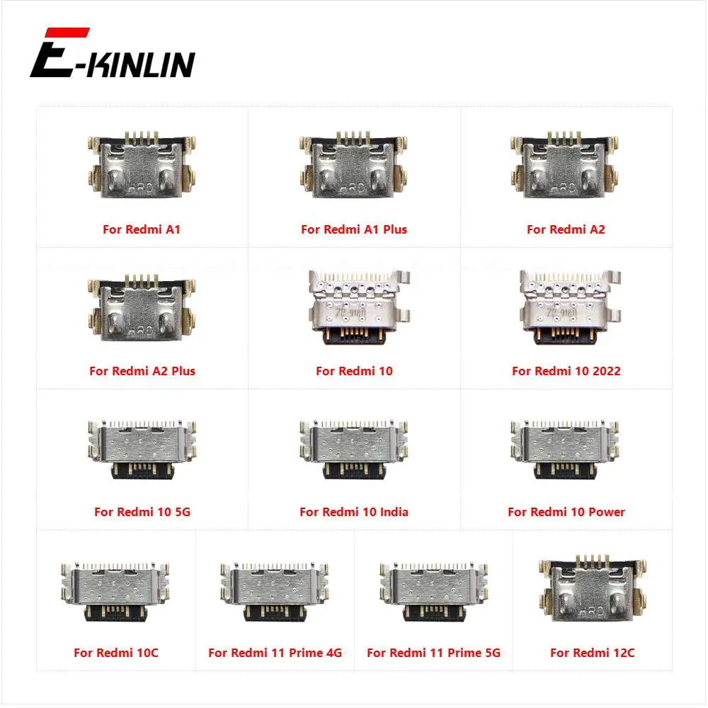 Type-C Micro USB Jack Connector Socket For XiaoMi Redmi A2 A1 Plus 10 2022 Power 10C 11 Prime 12C Charge Charging Dock Plug Port