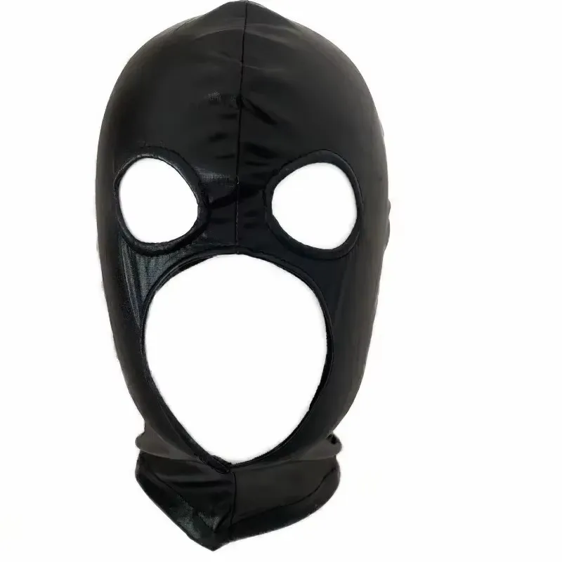 

Women Mens Latex Face Mask Bronzing Cloth Open Mouth and Eye Glued Head Cover Couples Adult Face Mask Hood for Role Play Costume