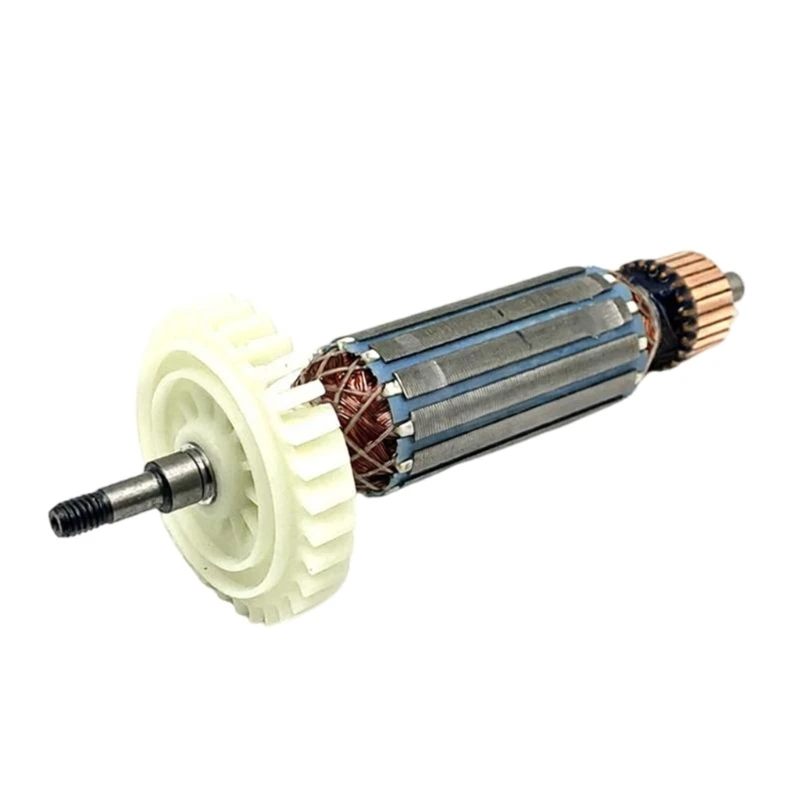 1619PB4412 Armatures Rotor with Integrated End Gear, Visible Windings, and Segmented Commutator for GWS700 Angles Grinder M4YD