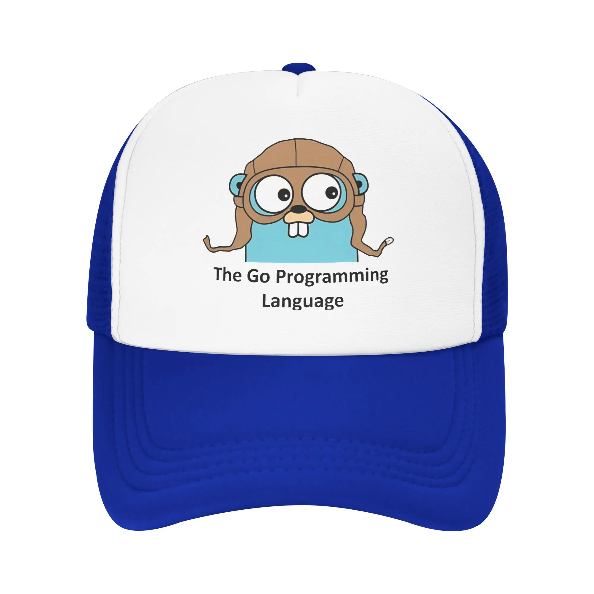 Go GoLang Gopher Programming Language  Foam Mesh Trucker Hat Vintage  Unisex  Mesh-back Baseball Cap Adjustbale For Casual Wear
