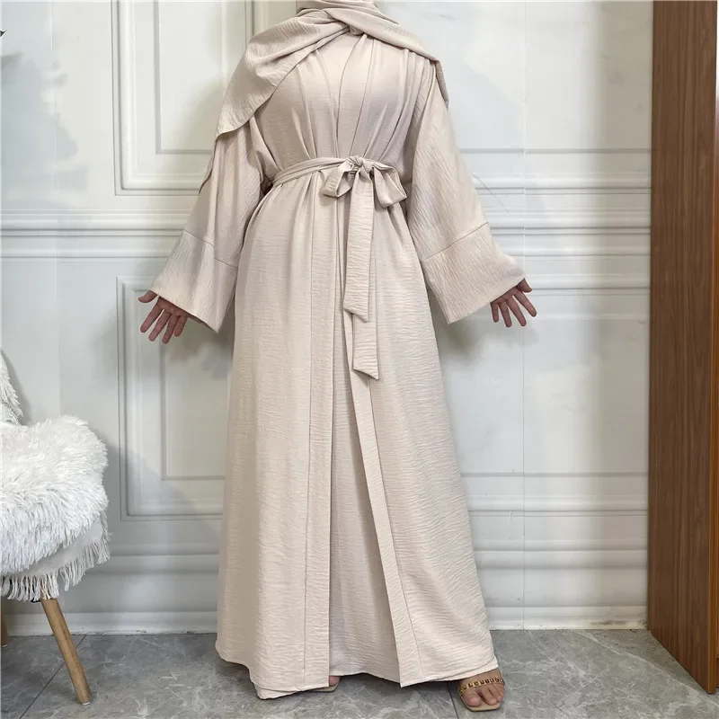 Open Abaya Dubai Turkey Kaftan Muslim Cardigan Abayas Simple Fashion Muslim Sets Dresses for Women Femme Caftan Islam Clothes