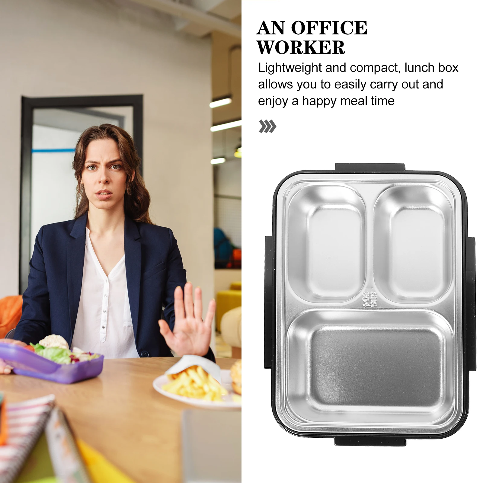 

Stainless Steel Dinner Plate Leak Proof Lunch Containers Food 's Snack Pp Student