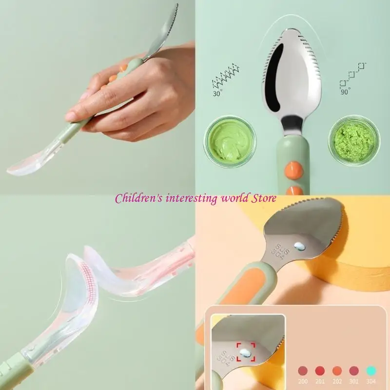 

Double Head Baby Silicone Spoon Portable Scraping Mud Spoon BPA Safe 425F