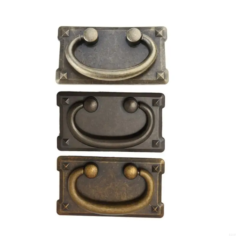 

R9JE Cabinet Drawer Handle Antique Cupboard Pull Rectangle Cabinet Pull Rings