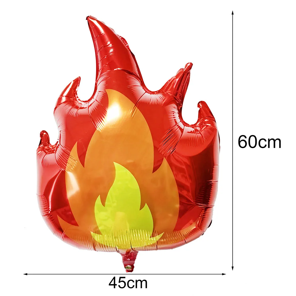 Fire Party Supplies Fire Shaped Nakpins Foil Balloon Paper Straws Cake Topper Kids Boys Fireman Happy Birthday Party Decoratyion