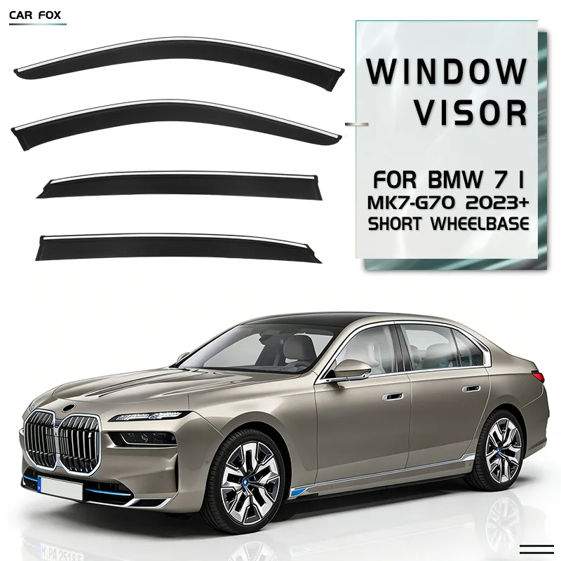 4Pcs Window Visor For BMW 7i G70 SWB 2023+ Weathershield Sun Rain Deflector Guard Car Window Deflector