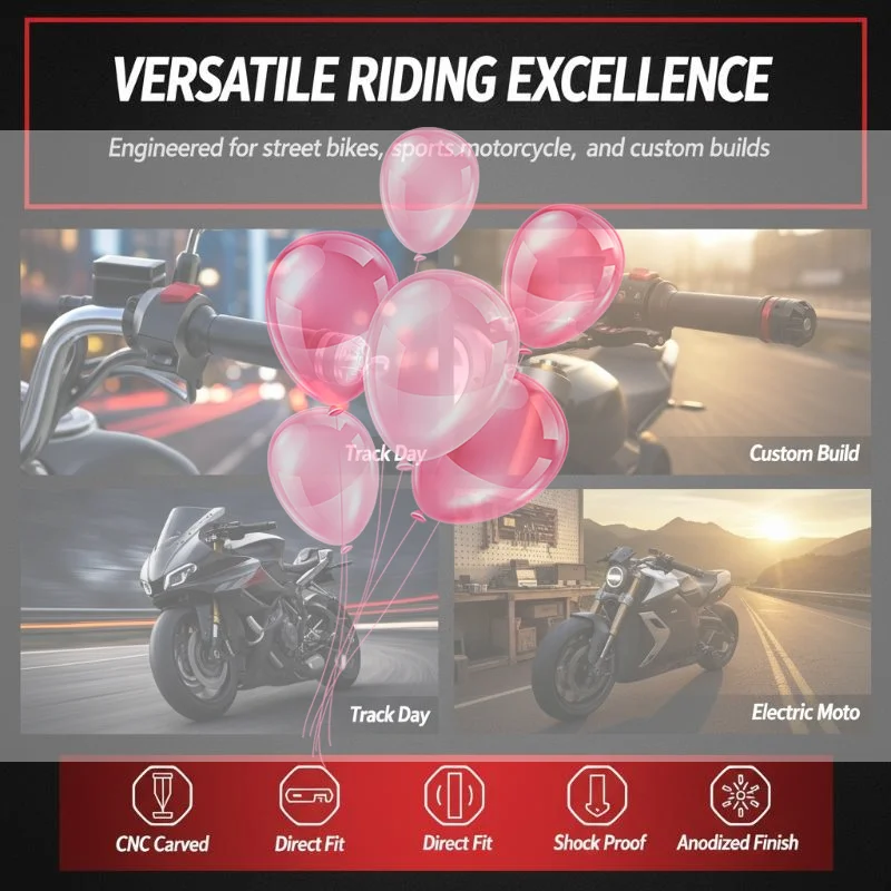 2PCS Corrosion Resistant CNC Aluminum Motorcycle Handlebar End Plugs 16-18mm Grip Caps for Long Distance Riding