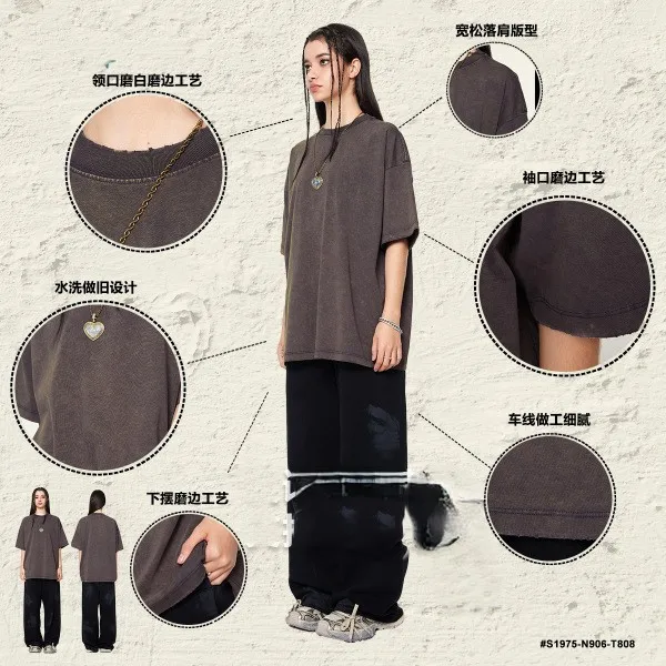 t-shirt men solid-color round-neck loose-fit style available in multiple colors suitable for daily
