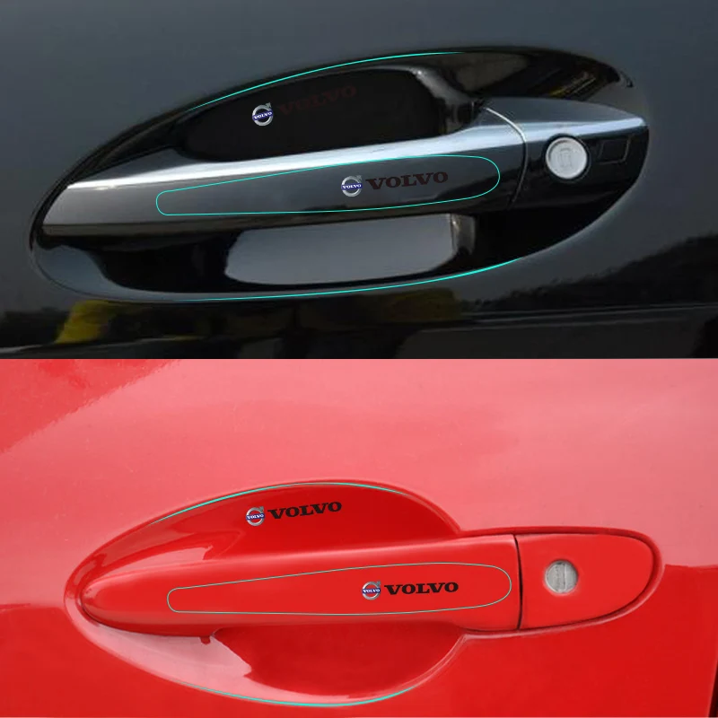 فولفو باب السيارة السلطانية فيلم مقبض شفاف ملصق حامي غطاء ل V60 V40 C30 XC60 S60 FH500 V50 XC90 FH16 S80 V70 XC40 T6 #3