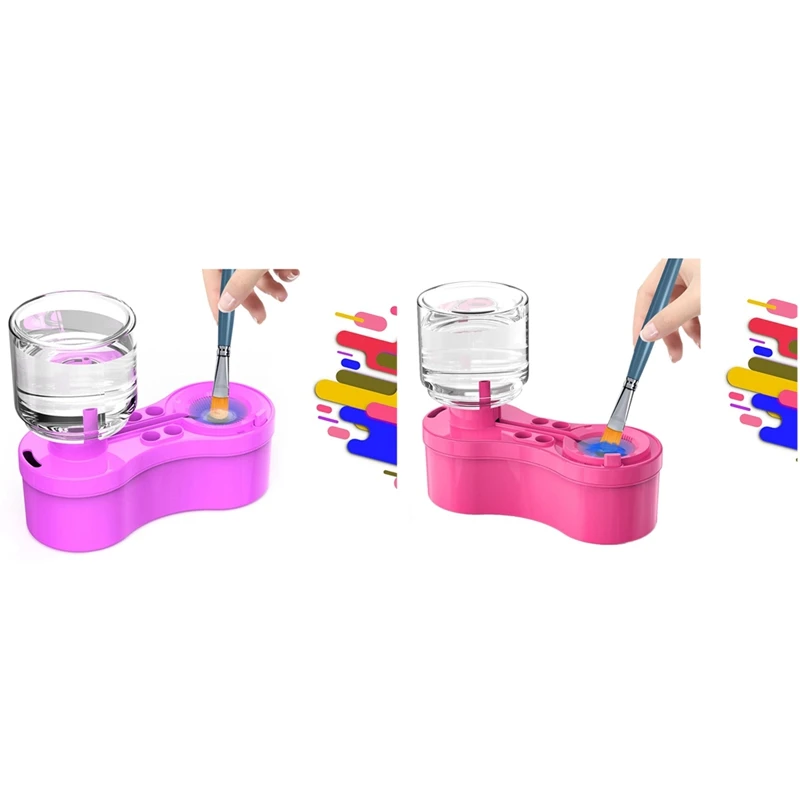 Set di pennelli per pulizia pennelli con scarico e porta pennelli Set di pennelli per circolazione dell'acqua Acquerello acrilico