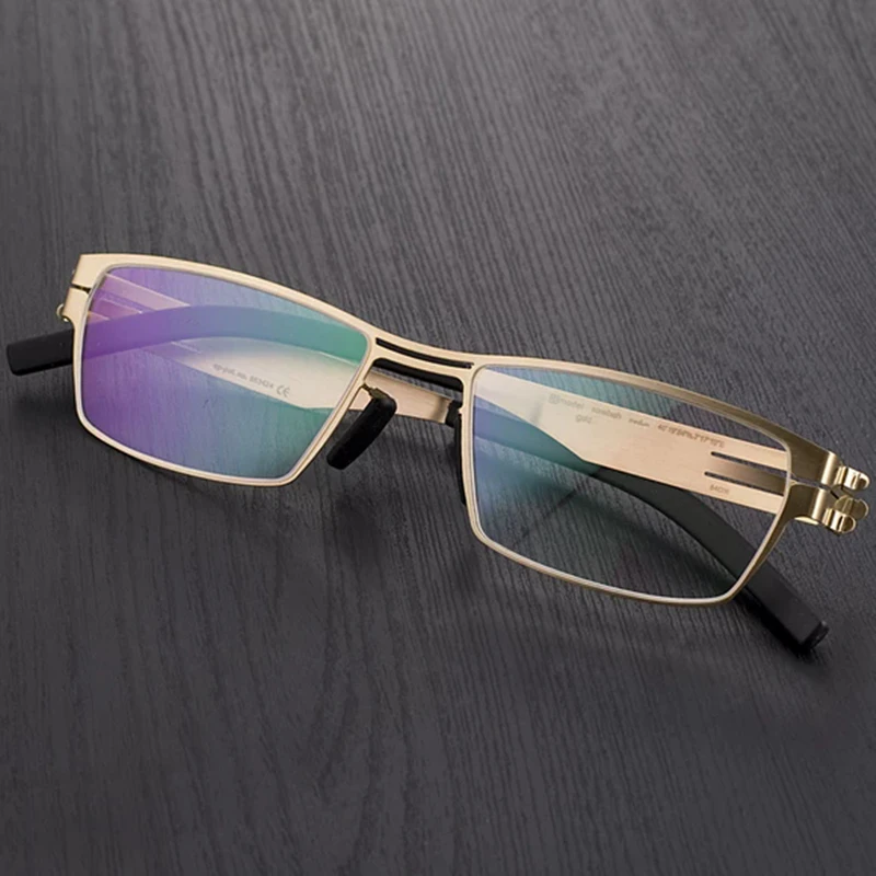 

German Screwless Rectangle Glasses Frame Men Handmade Ultralight Eyeglasses Women High Quality Brand Design Spectacles Eyewear