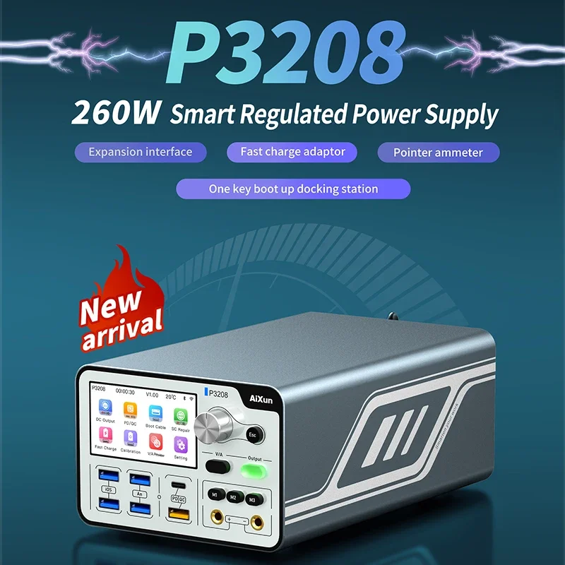 AIXUN P3208 Intelligent Stabilized Power Supply With Adjustable Voltage And Current For Apple Android Fast Charge Detection Tool