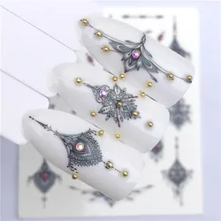 Watersticker voor nail art decoratie slider Mandala lotus maan Diamanten zelfklevend ontwerp sticker manicure lakaccessoires