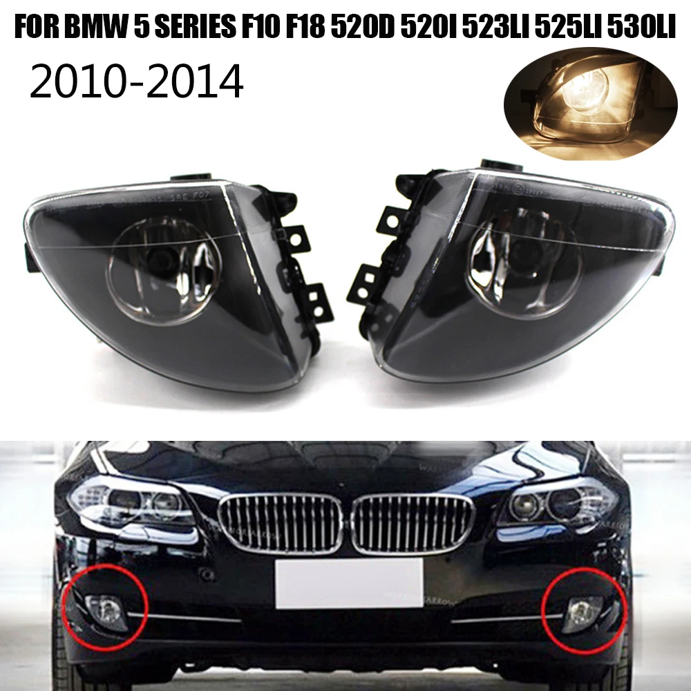 2PCS Car Front Fog Lamp Bumper Light Driving 63177199619 63177199620 For 5 Series F10 F18 520d 520i 523li 525li 530li 2010-2014