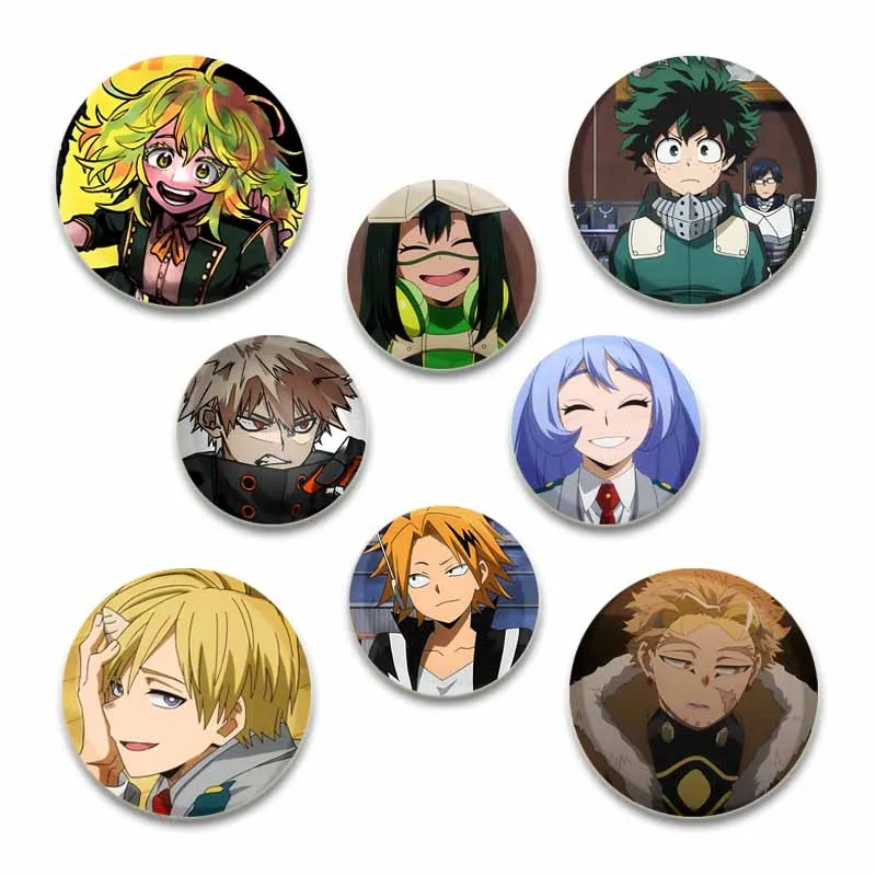 Anime Figures Izuku Midoriya/Katsuki Bakugou/Ochako Uraraka Brooches Handmade Pins Cosplay Badge for Collar Backpack Decoration